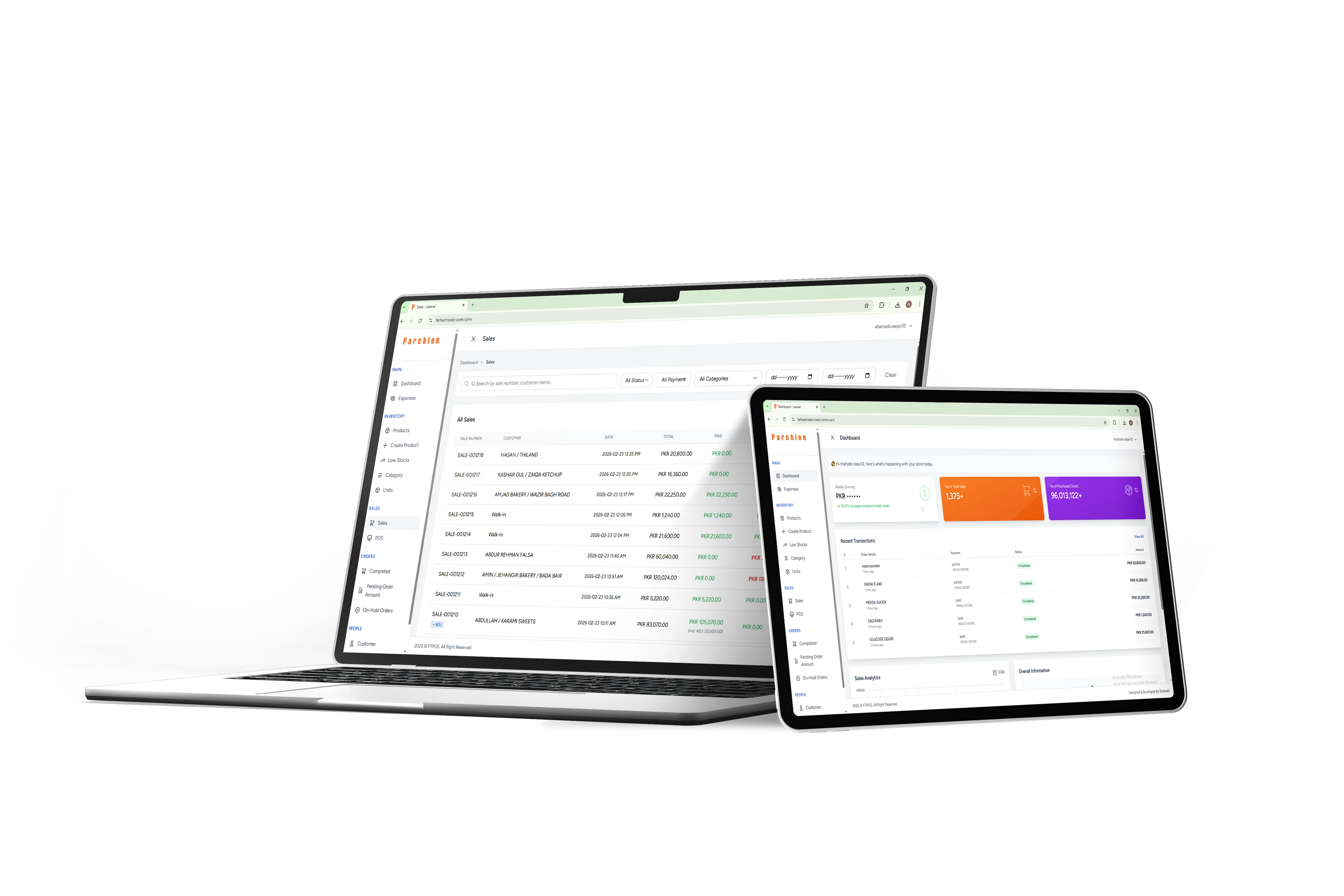 Point of sale and retail management web app